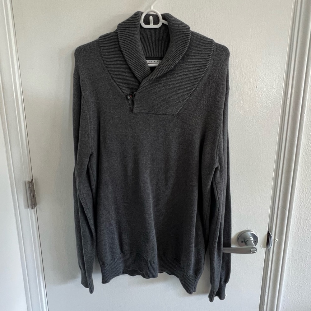 Five Four Sweater Rolled Collar Grey Small